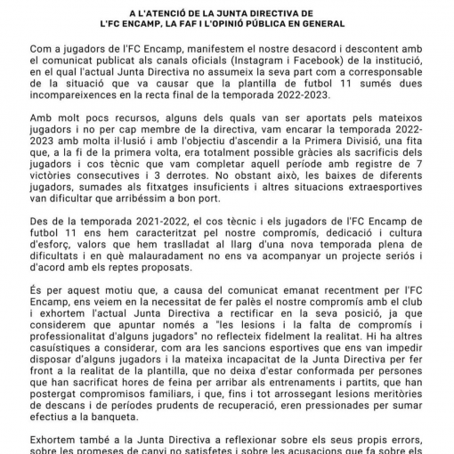 Foc creuat a l'FC Encamp